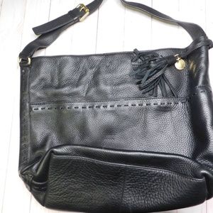 Large Cole Haan Black Leather Hobo Bag